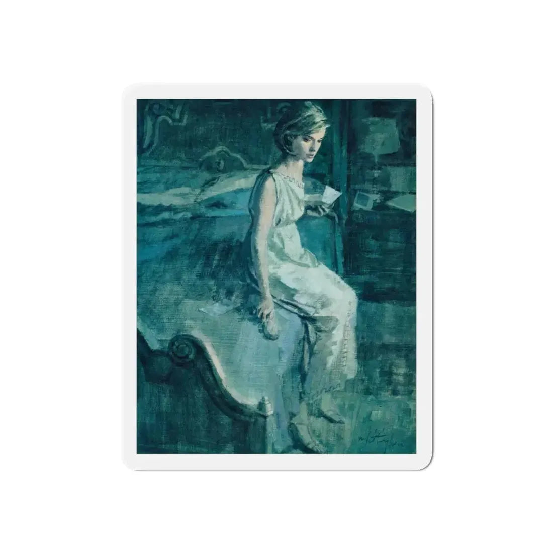 Name In Lights by Suzanne Ebel, Woman And Home magazine, 1968 (Magazine Illustration) Refrigerator Magnet 6 Inch - The Sticker Space