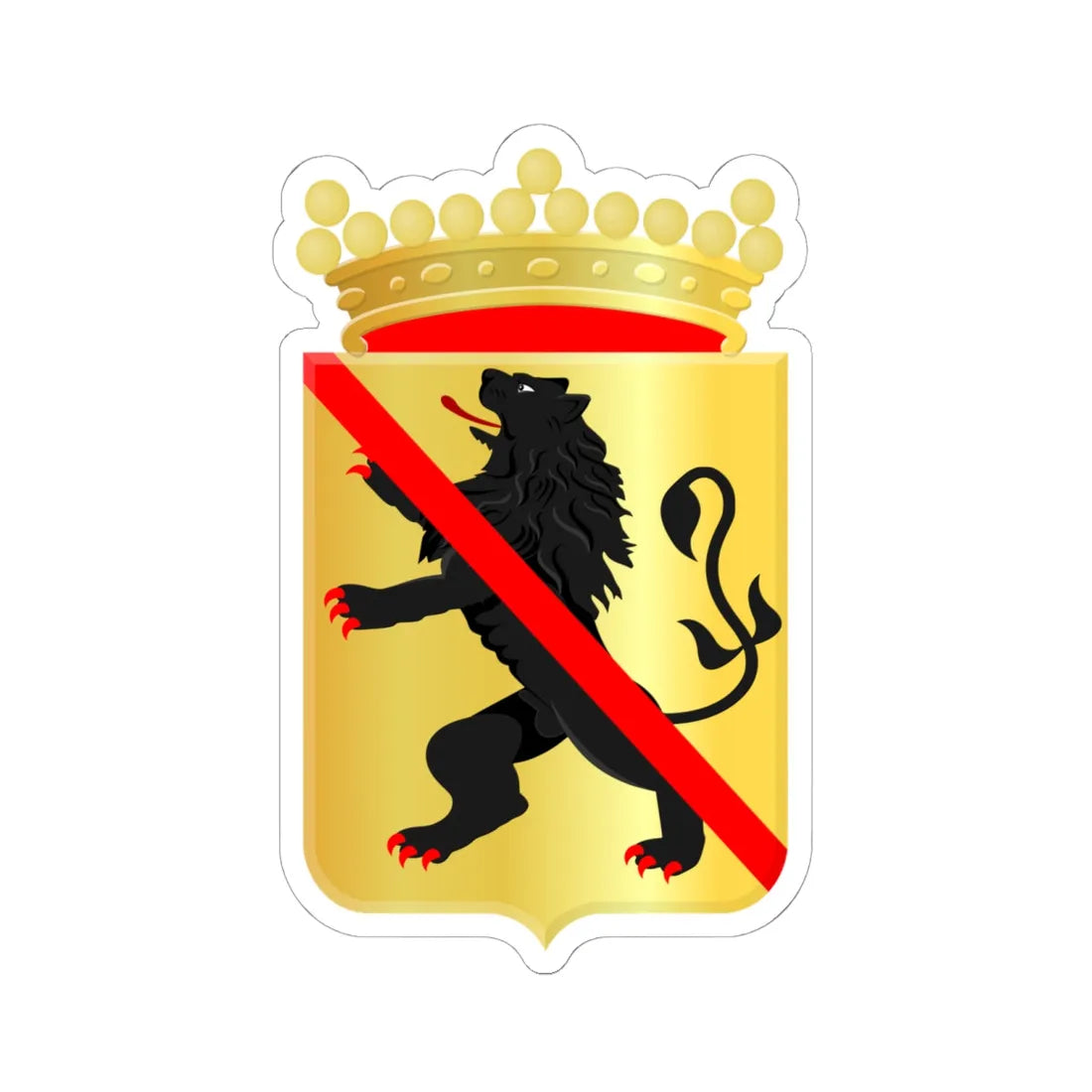 Namen provinciewapen 1820 HRvA (Belgium) (Coat of Arms) STICKER Vinyl Kiss-Cut Decal 6 Inch White - The Sticker Space