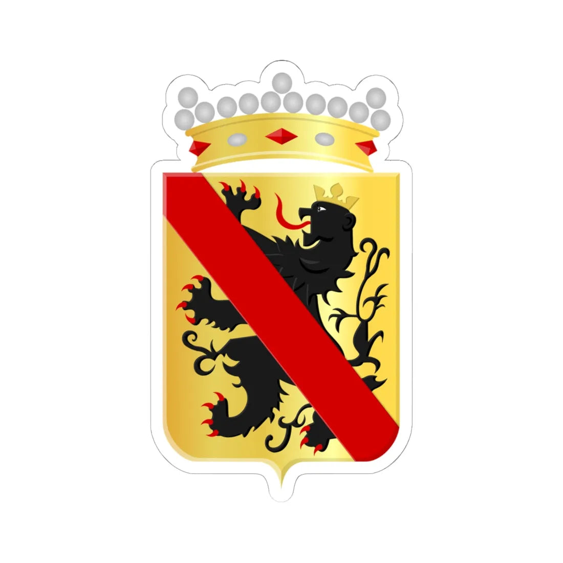 Namen provinciewapen (Belgium) (Coat of Arms) STICKER Vinyl Kiss-Cut Decal 6 Inch White - The Sticker Space