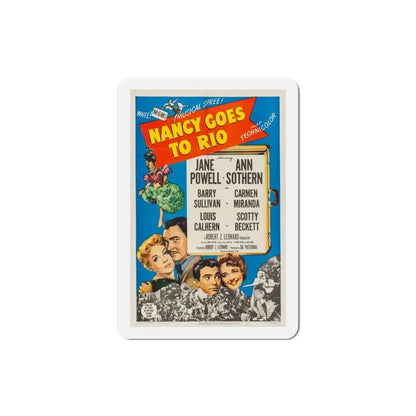 Nancy Goes to Rio 1950 Movie Poster Refrigerator Magnet 3 Inch - The Sticker Space