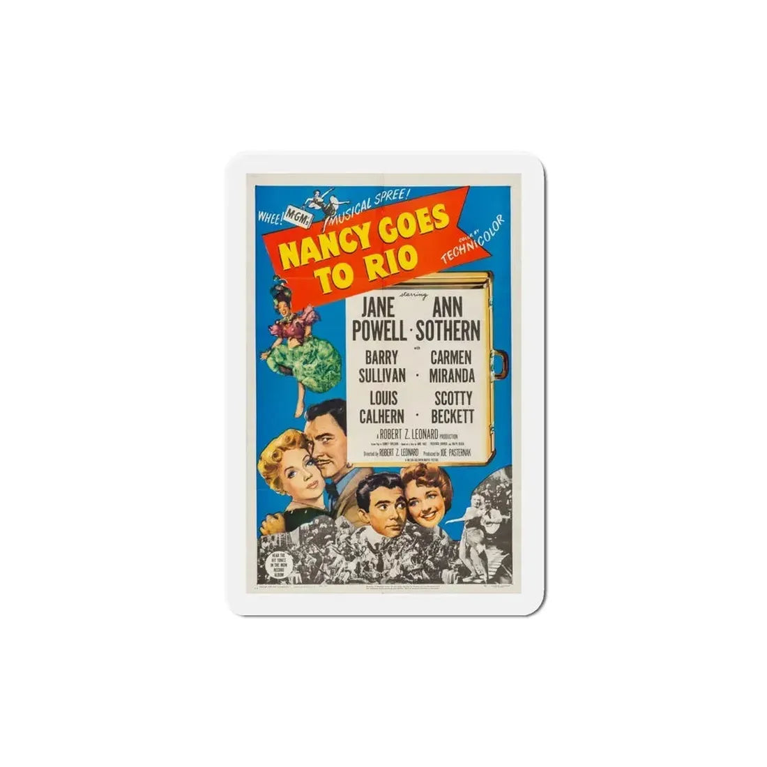 Nancy Goes to Rio 1950 Movie Poster Refrigerator Magnet 5 Inch - The Sticker Space