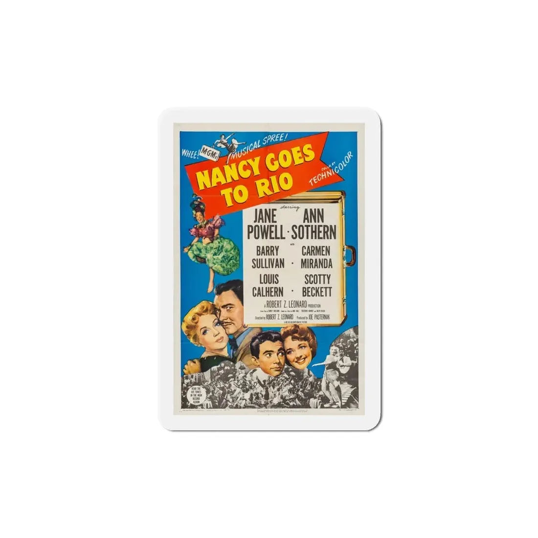 Nancy Goes to Rio 1950 Movie Poster Refrigerator Magnet - The Sticker Space