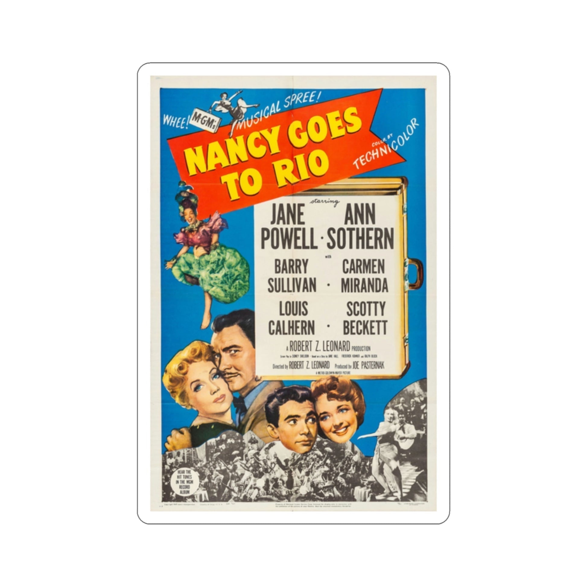 Nancy Goes to Rio 1950 Movie Poster STICKER Vinyl Die-Cut Decal-2 Inch-The Sticker Space