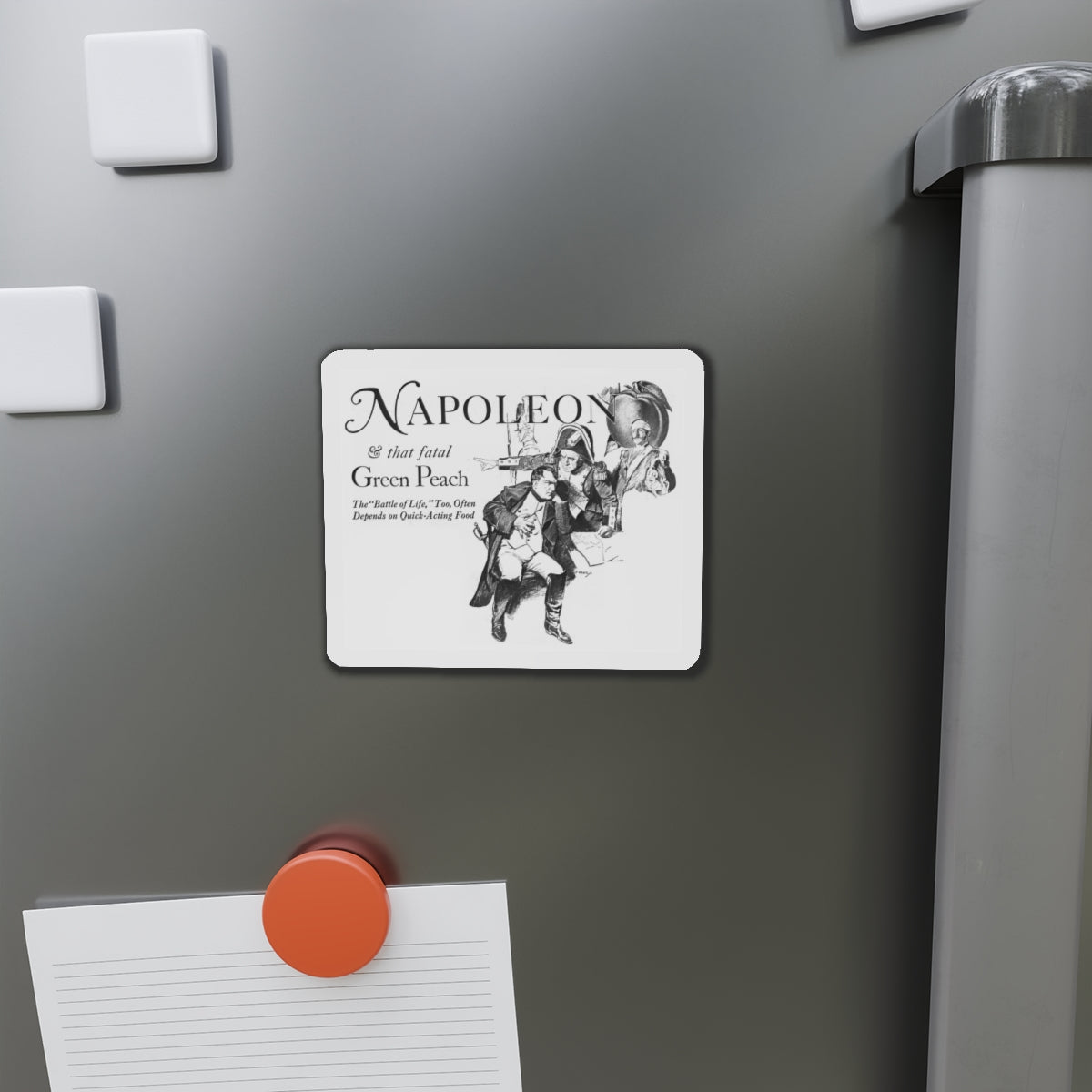 Napoleon and the Peach (Magazine Illustration) Refrigerator Magnet-The Sticker Space