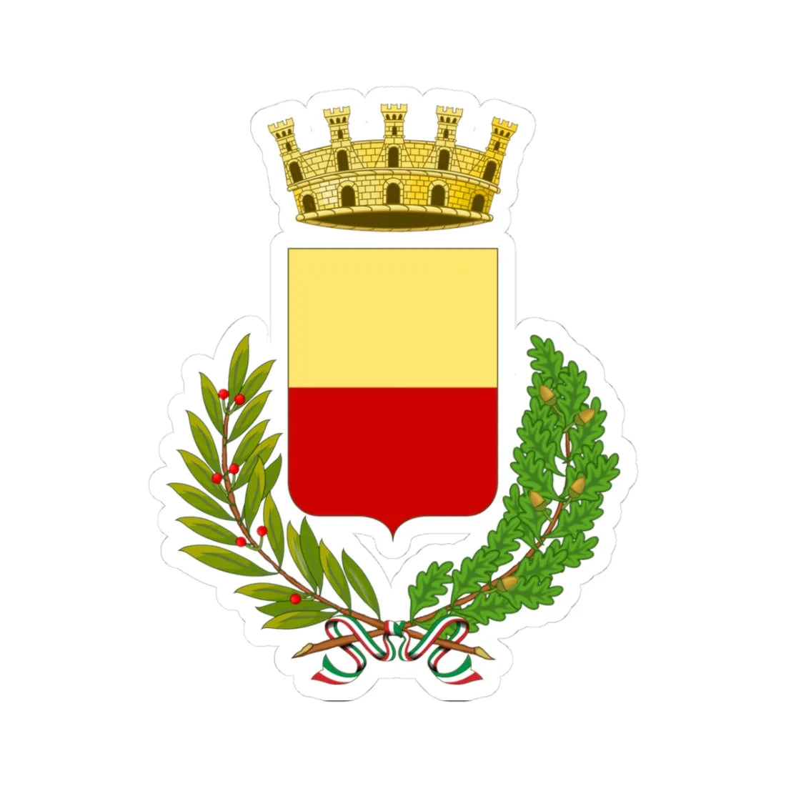 Napoli-Stemma (Italy) (Coat of Arms) STICKER Vinyl Kiss-Cut Decal 3 Inch White - The Sticker Space