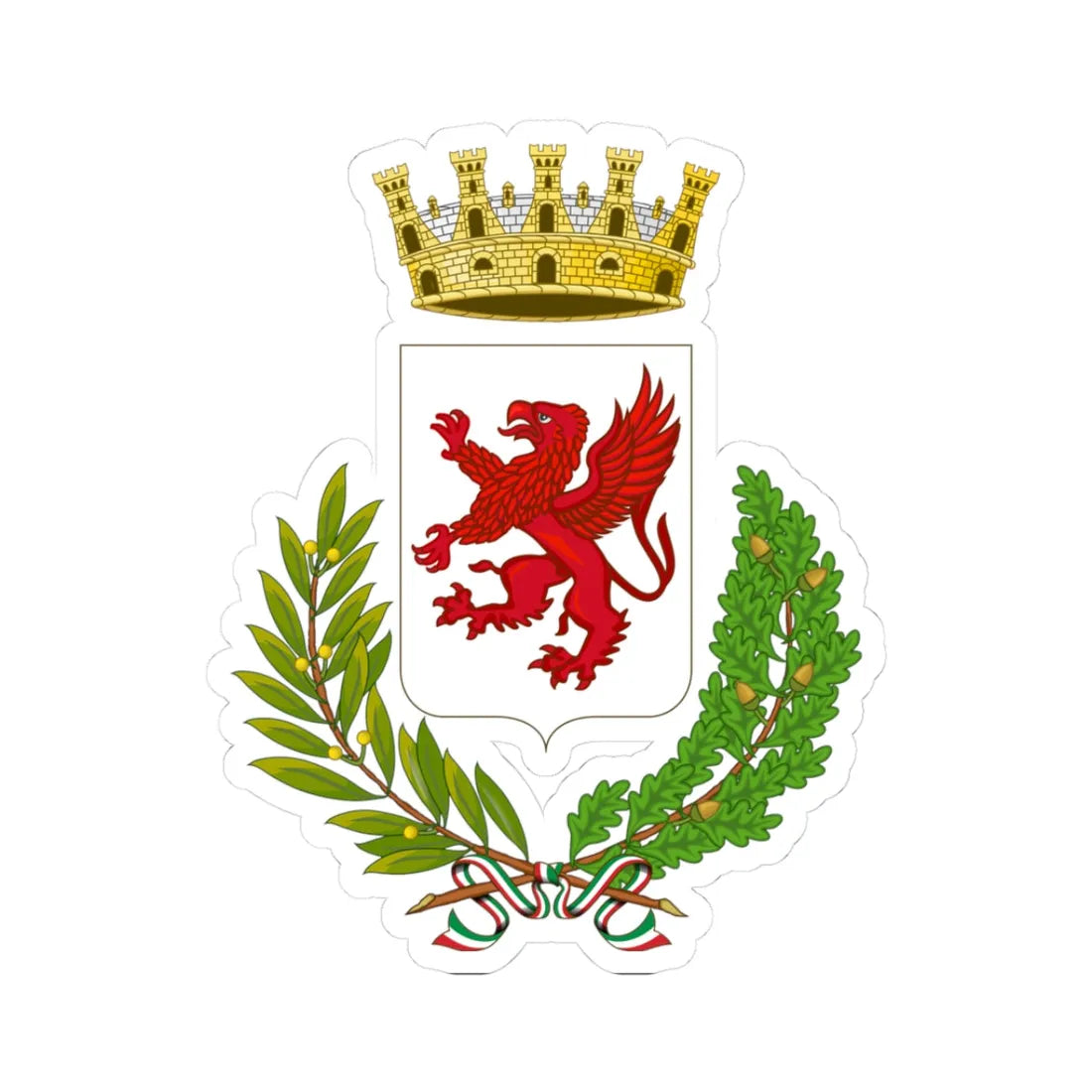 Narni-Stemma (Italy) (Coat of Arms) STICKER Vinyl Kiss-Cut Decal 3 Inch White - The Sticker Space