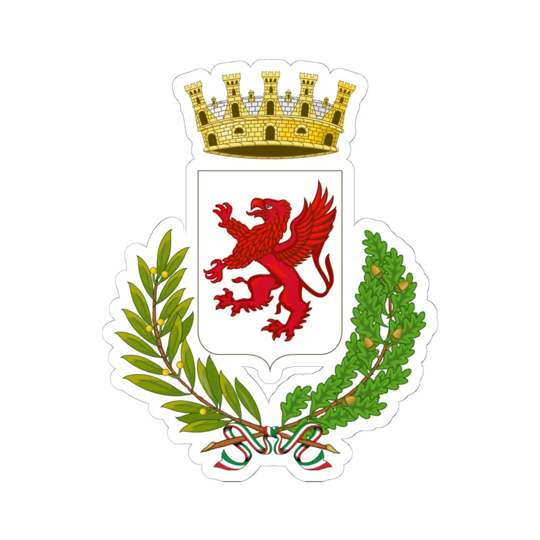 Narni-Stemma (Italy) (Coat of Arms) STICKER Vinyl Kiss-Cut Decal 6 Inch White - The Sticker Space