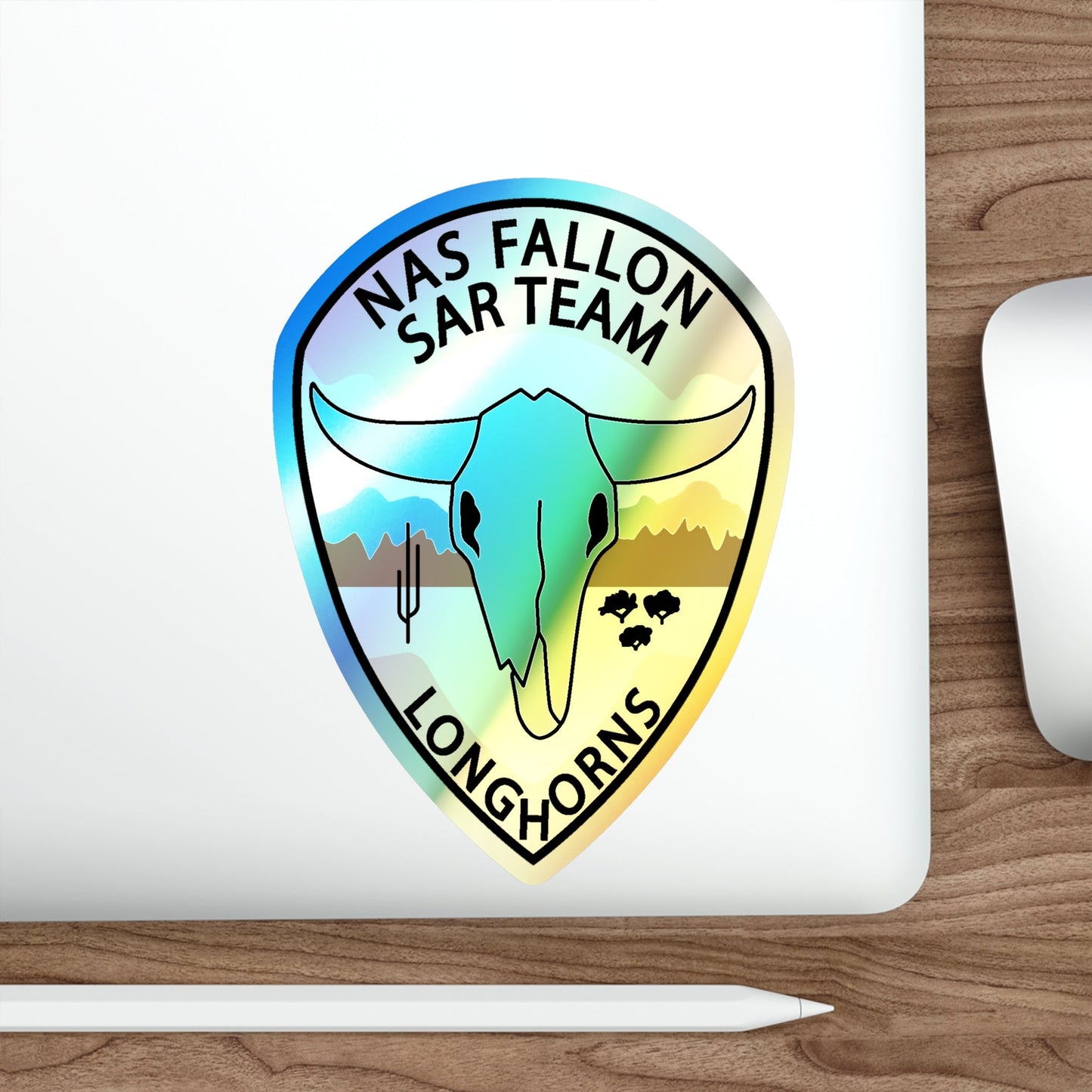 NAS Fallon SAR Longhorns (U.S. Navy) Holographic STICKER Die-Cut Vinyl Decal-The Sticker Space