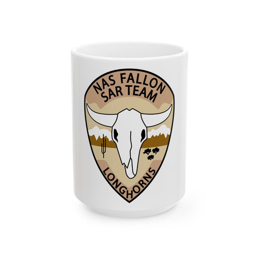 NAS Fallon SAR Longhorns (U.S. Navy) White Coffee Mug-15oz-The Sticker Space