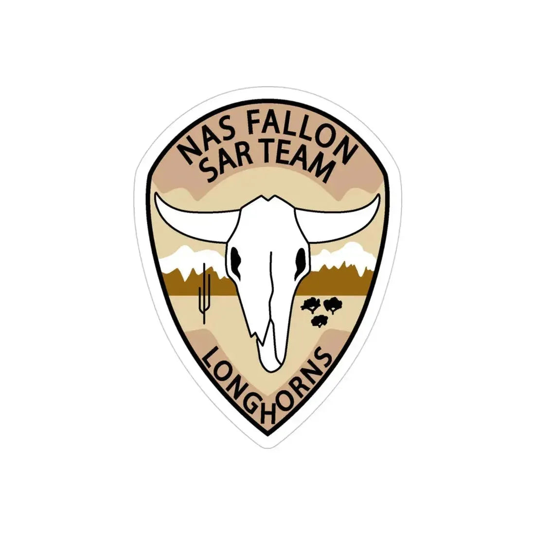 NAS Fallon SAR Longhorns (U.S. Navy) Transparent STICKER Die-Cut Vinyl Decal 4 Inch Transparent - The Sticker Space