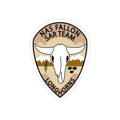 NAS Fallon SAR Longhorns (U.S. Navy) Transparent STICKER Die-Cut Vinyl Decal 4 Inch Transparent - The Sticker Space