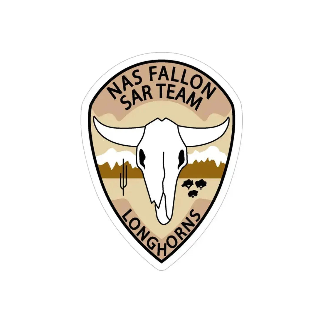 NAS Fallon SAR Longhorns (U.S. Navy) Transparent STICKER Die-Cut Vinyl Decal 5 Inch Transparent - The Sticker Space