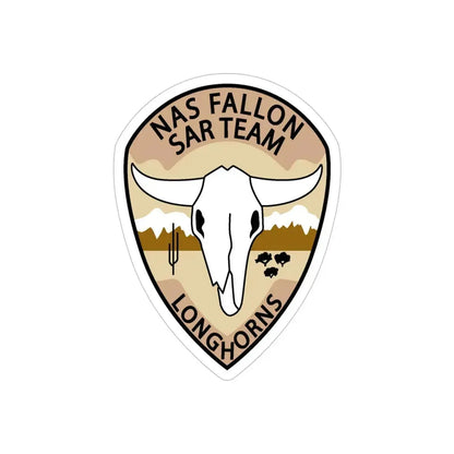NAS Fallon SAR Longhorns (U.S. Navy) Transparent STICKER Die-Cut Vinyl Decal 5 Inch Transparent - The Sticker Space