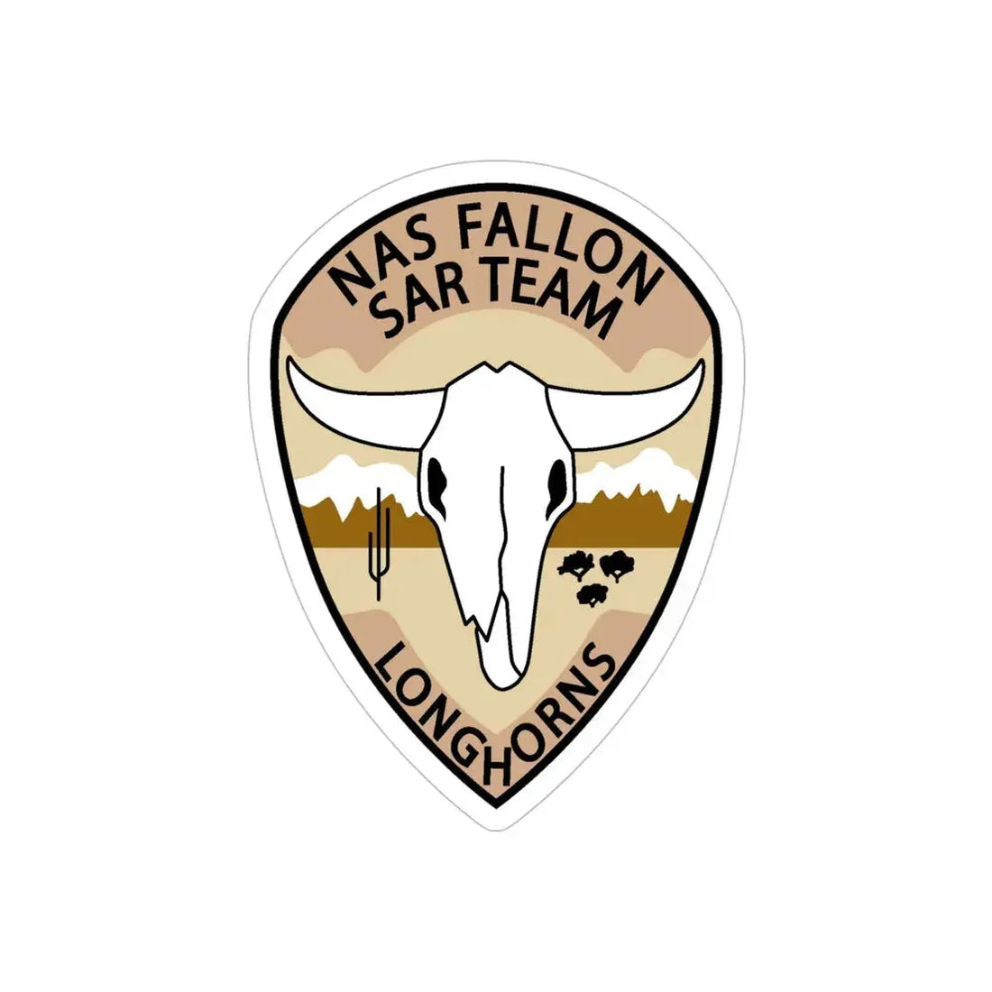 NAS Fallon SAR Longhorns (U.S. Navy) Transparent STICKER Die-Cut Vinyl Decal 5 Inch Transparent - The Sticker Space