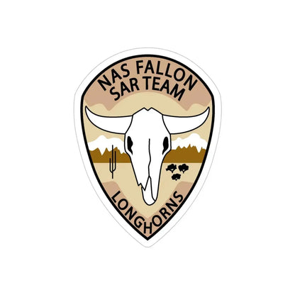 NAS Fallon SAR Longhorns (U.S. Navy) Transparent STICKER Die-Cut Vinyl Decal 5 Inch Transparent - The Sticker Space