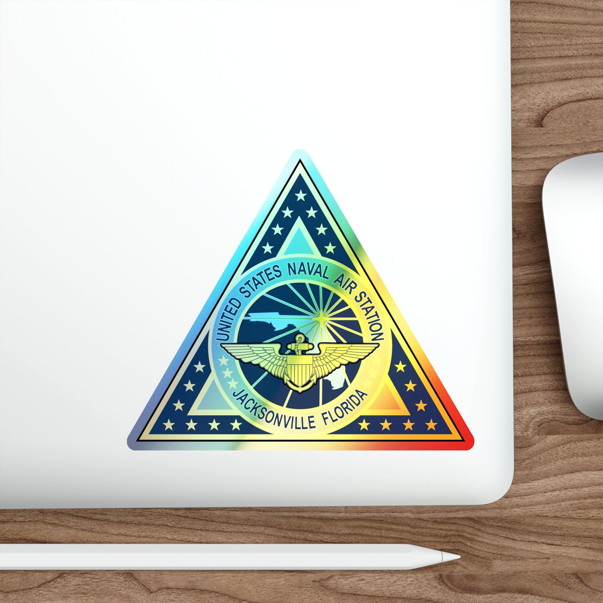 NAS Jacksonville FL (U.S. Navy) Holographic STICKER Die-Cut Vinyl Decal-The Sticker Space