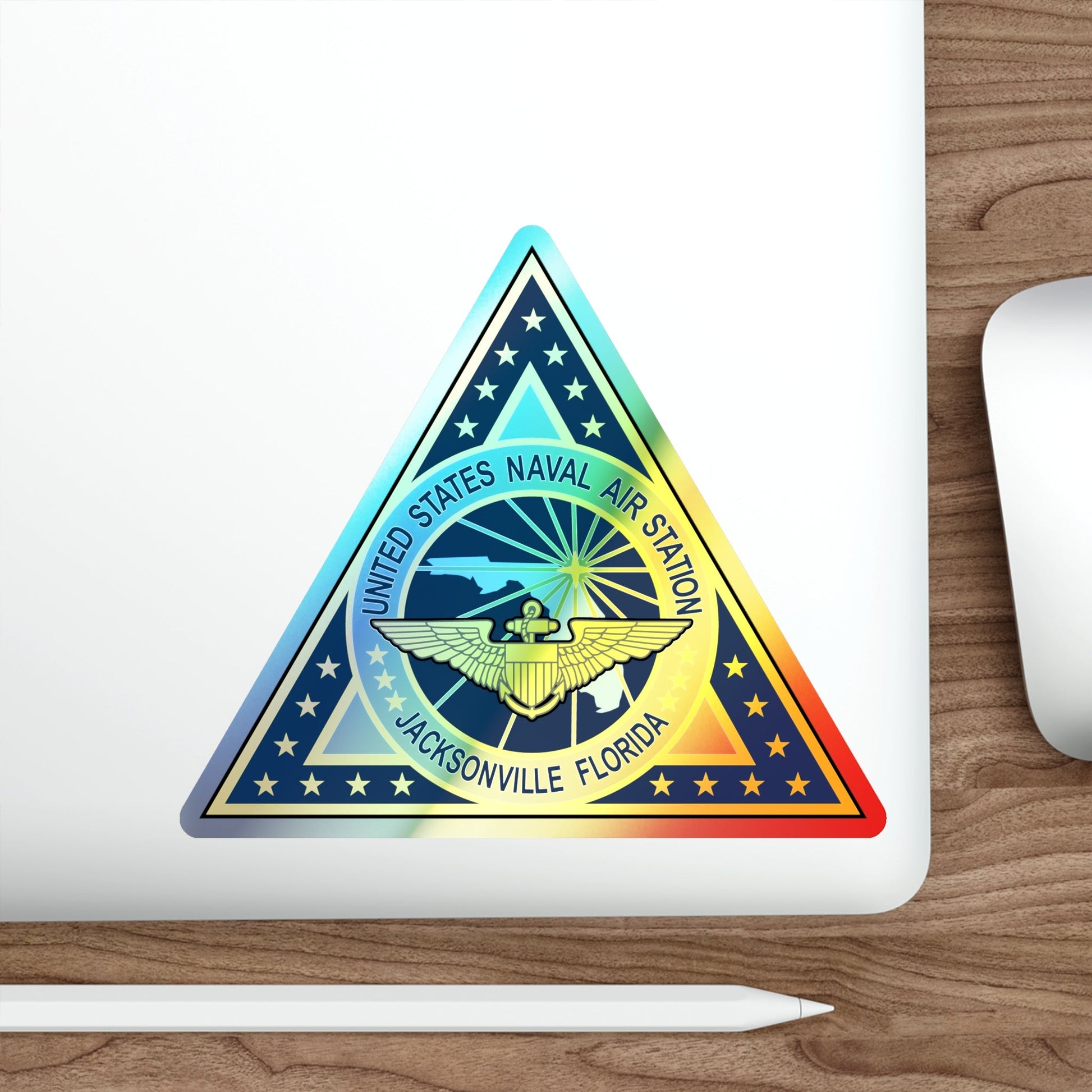 NAS Jacksonville FL (U.S. Navy) Holographic STICKER Die-Cut Vinyl Decal-The Sticker Space