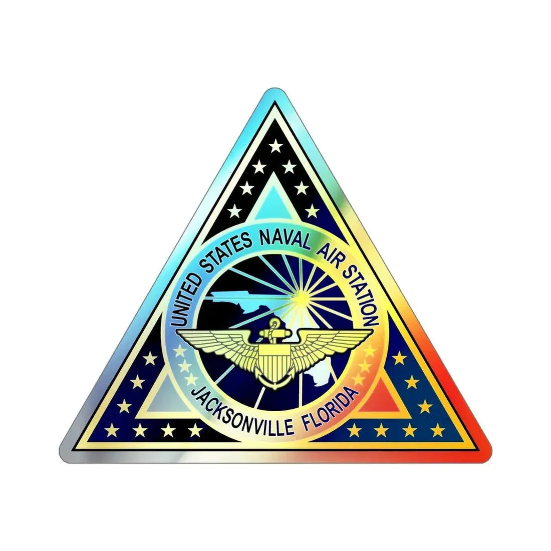 NAS Jacksonville FL (U.S. Navy) Holographic STICKER Die-Cut Vinyl Decal - The Sticker Space