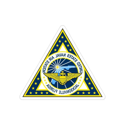 NAS Jacksonville FL (U.S. Navy) REVERSE PRINT Transparent Die-Cut STICKER 3 Inch Die-Cut Transparent - The Sticker Space