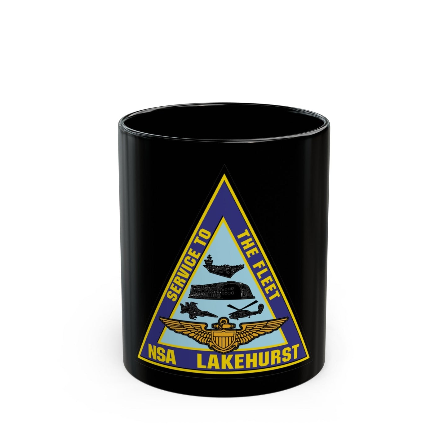 NAS Lakehurst (U.S. Navy) Black Coffee Mug-11oz-The Sticker Space