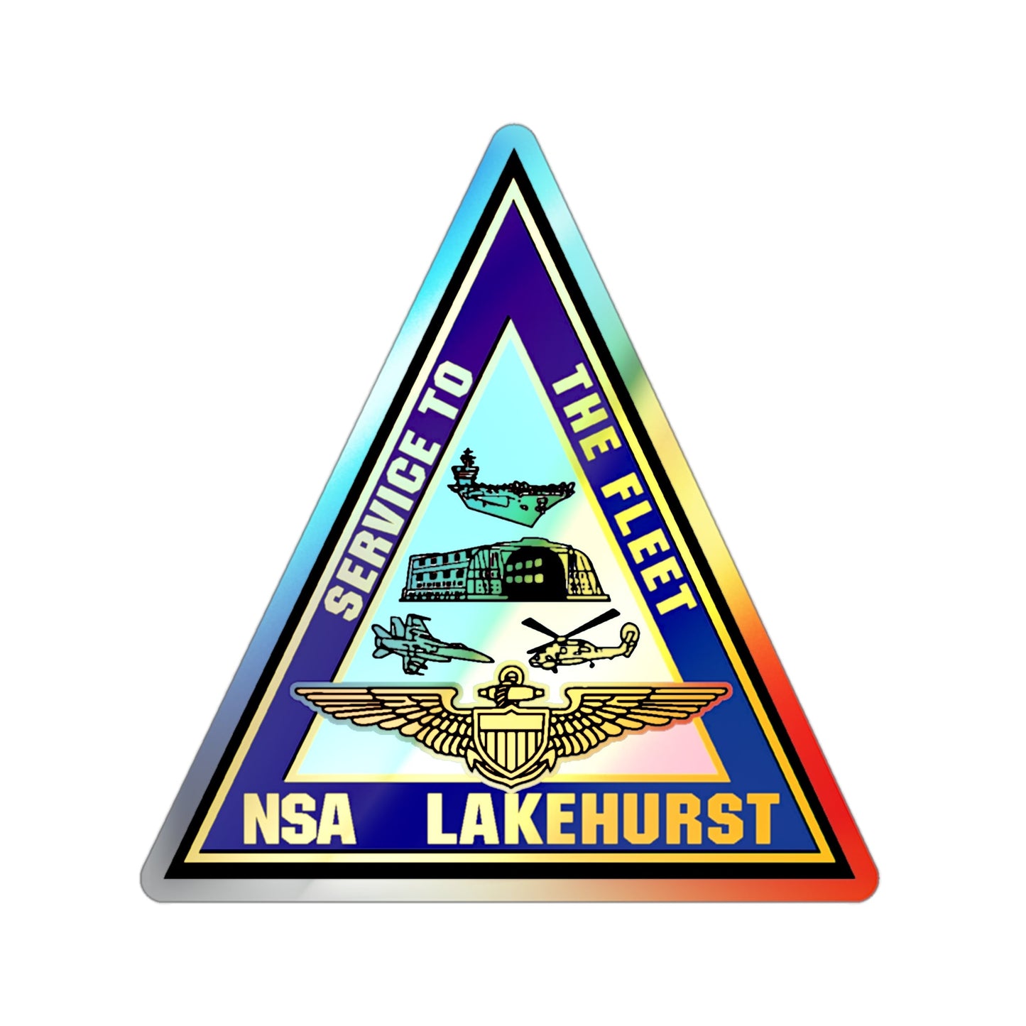 NAS Lakehurst (U.S. Navy) Holographic STICKER Die-Cut Vinyl Decal-3 Inch-The Sticker Space