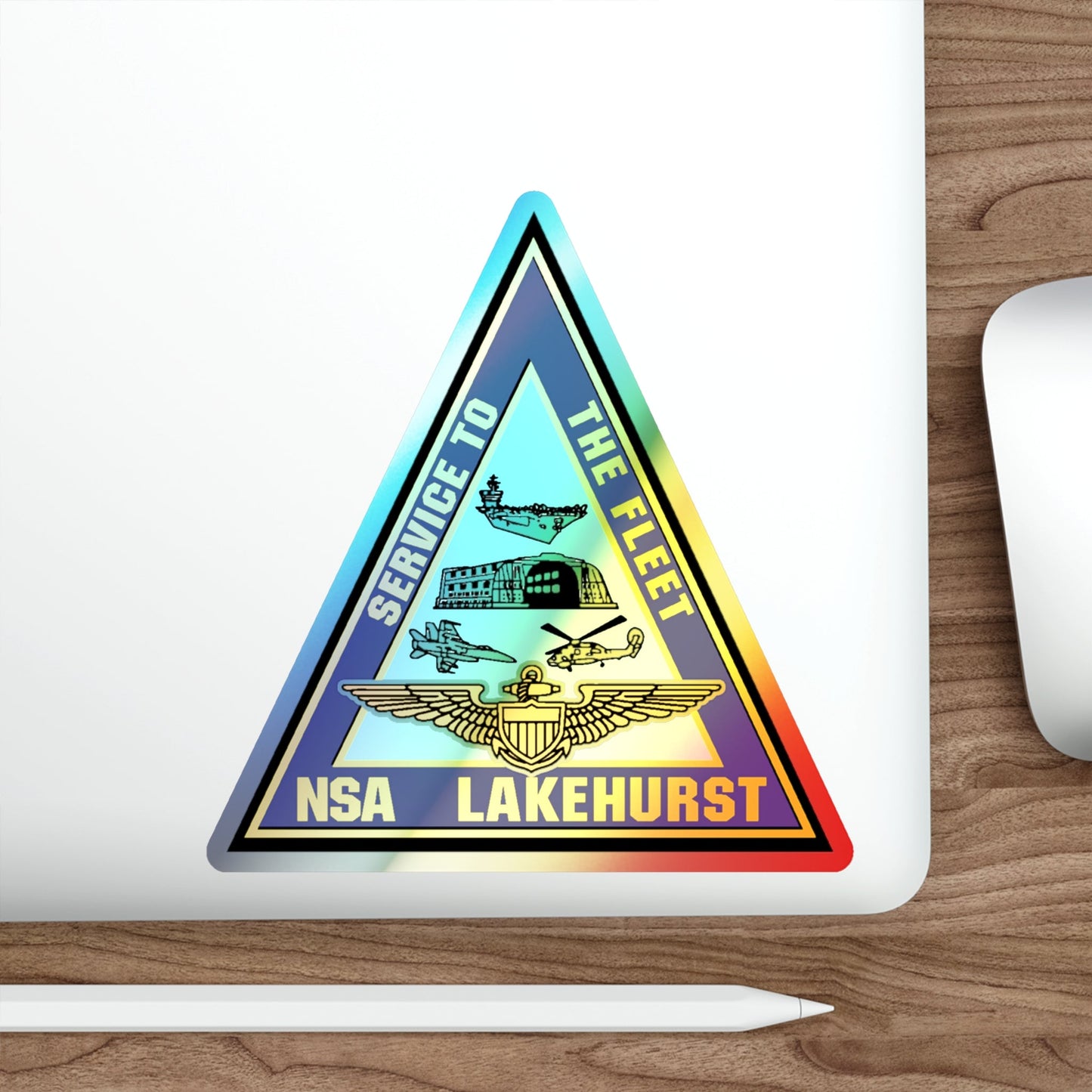 NAS Lakehurst (U.S. Navy) Holographic STICKER Die-Cut Vinyl Decal-The Sticker Space