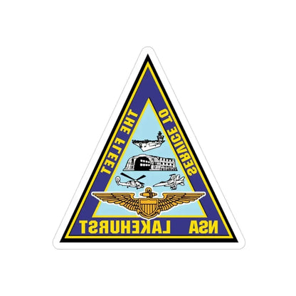 NAS Lakehurst (U.S. Navy) REVERSE PRINT Transparent Die-Cut STICKER 3 Inch Die-Cut Transparent - The Sticker Space