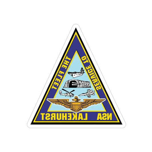 NAS Lakehurst (U.S. Navy) REVERSE PRINT Transparent Die-Cut STICKER 6 Inch Die-Cut Transparent - The Sticker Space