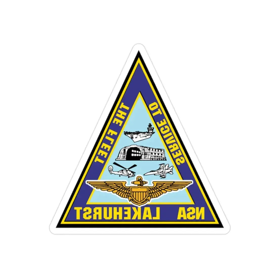 NAS Lakehurst (U.S. Navy) REVERSE PRINT Transparent Die-Cut STICKER - The Sticker Space
