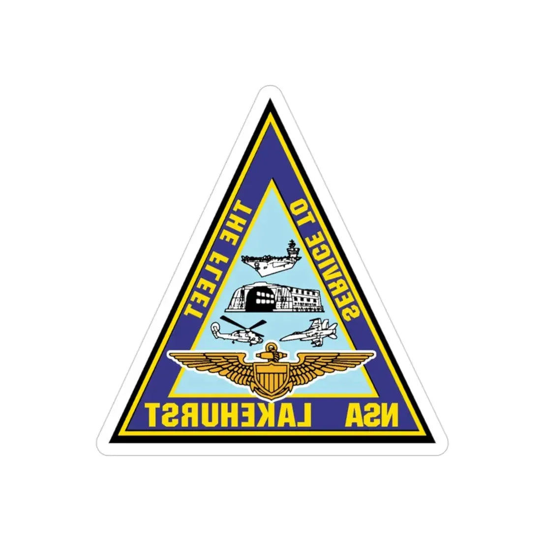 NAS Lakehurst (U.S. Navy) REVERSE PRINT Transparent Die-Cut STICKER - The Sticker Space