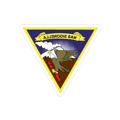 NAS Sigonella (U.S. Navy) REVERSE PRINT Transparent Die-Cut STICKER 2 Inch Die-Cut Transparent - The Sticker Space
