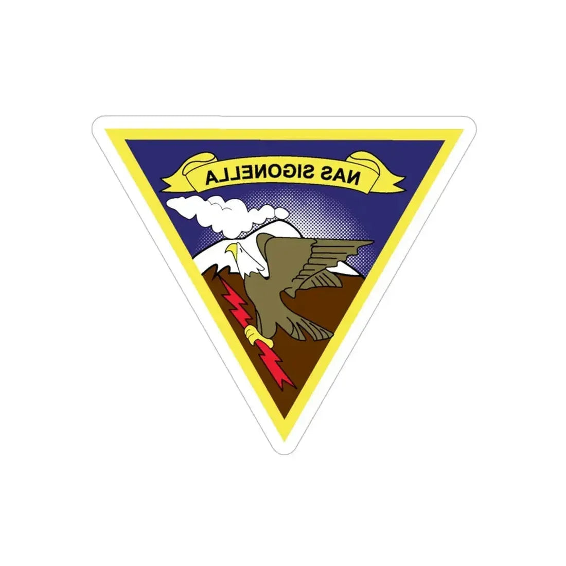 NAS Sigonella (U.S. Navy) REVERSE PRINT Transparent Die-Cut STICKER 6 Inch Die-Cut Transparent - The Sticker Space