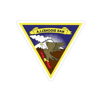 NAS Sigonella (U.S. Navy) REVERSE PRINT Transparent Die-Cut STICKER 6 Inch Die-Cut Transparent - The Sticker Space