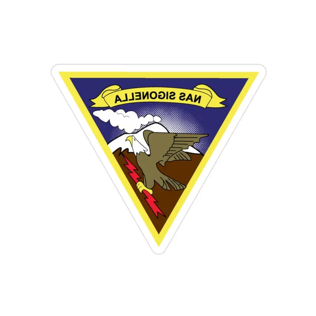NAS Sigonella (U.S. Navy) REVERSE PRINT Transparent Die-Cut STICKER - The Sticker Space