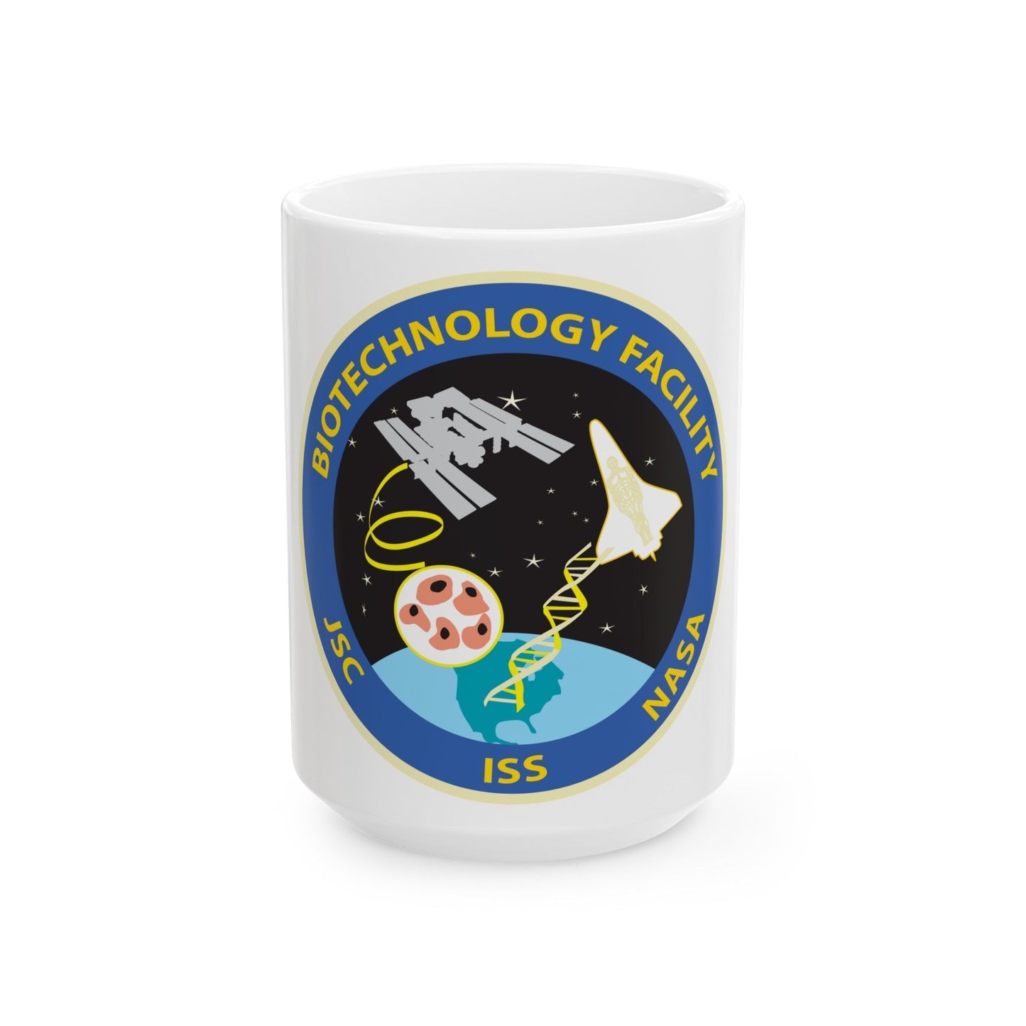 NASA Biotechnology Facility Science and Engineering Research and Development BTF Laboratory at the Johnson Space Center - White Coffee Mug-15oz-The Sticker Space