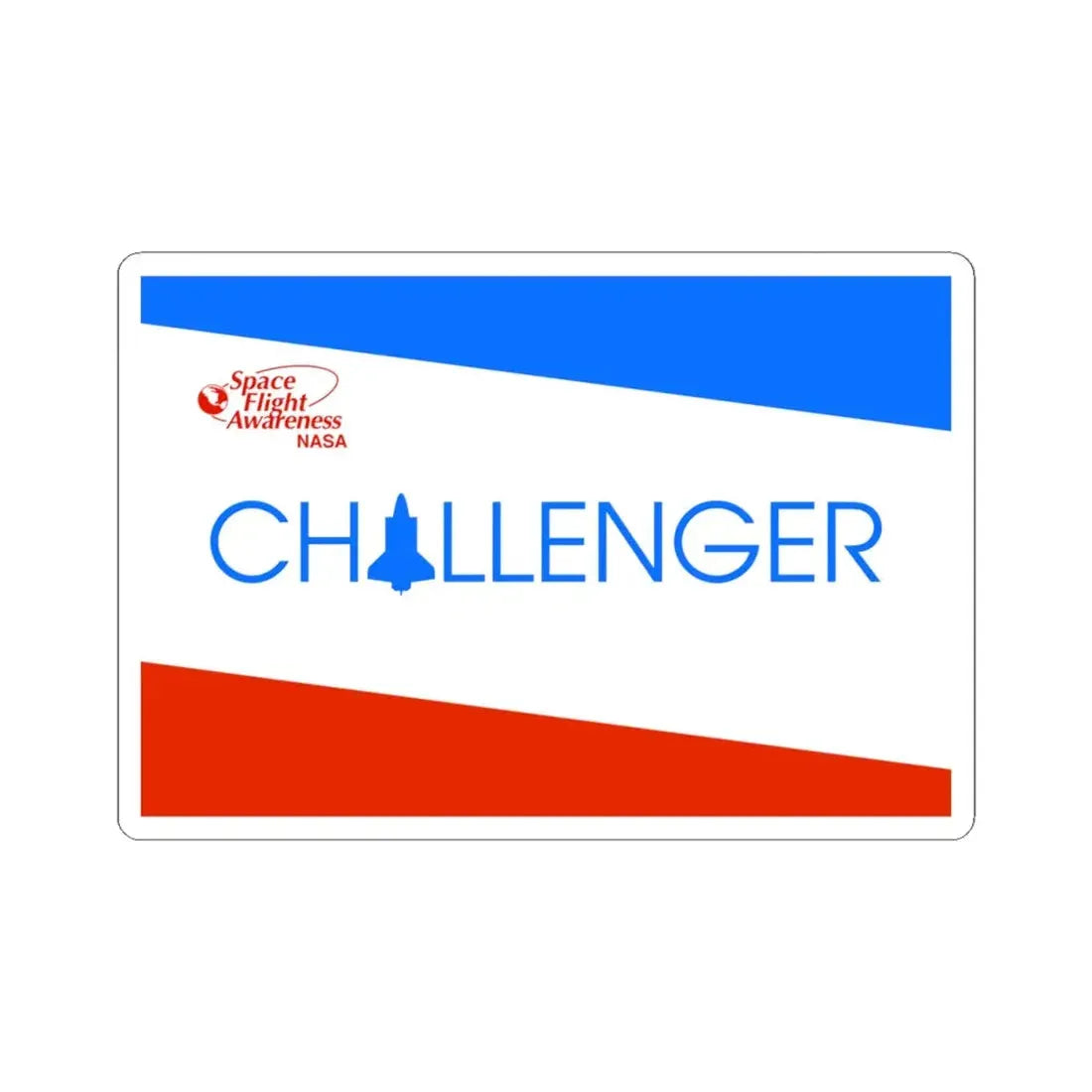 NASA Challenger Shuttle Flag (United States) STICKER Vinyl Kiss-Cut Decal 4 Inch White - The Sticker Space