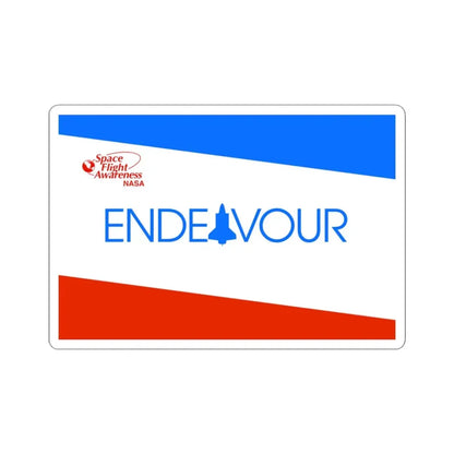 NASA Endeavour Shuttle Flag (United States) STICKER Vinyl Kiss-Cut Decal 3 Inch White - The Sticker Space