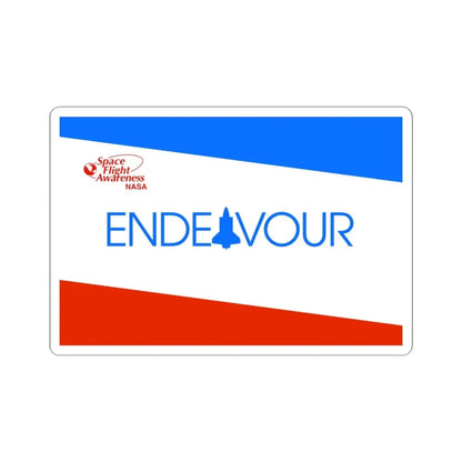NASA Endeavour Shuttle Flag (United States) STICKER Vinyl Kiss-Cut Decal 4 Inch White - The Sticker Space