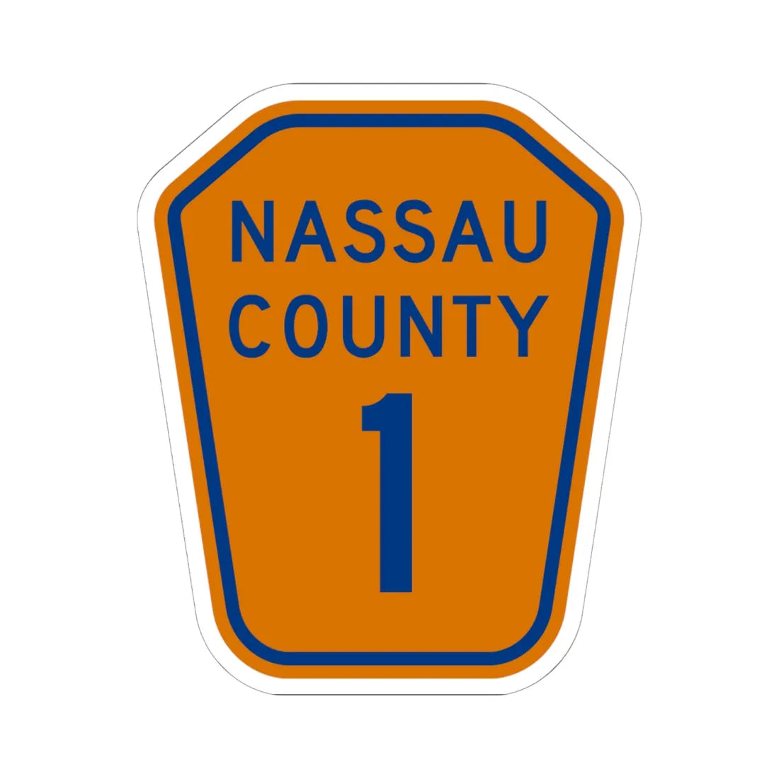 Nassau County 1 NY (New York) (Road Sign) STICKER Vinyl Kiss-Cut Decal 6 Inch White - The Sticker Space