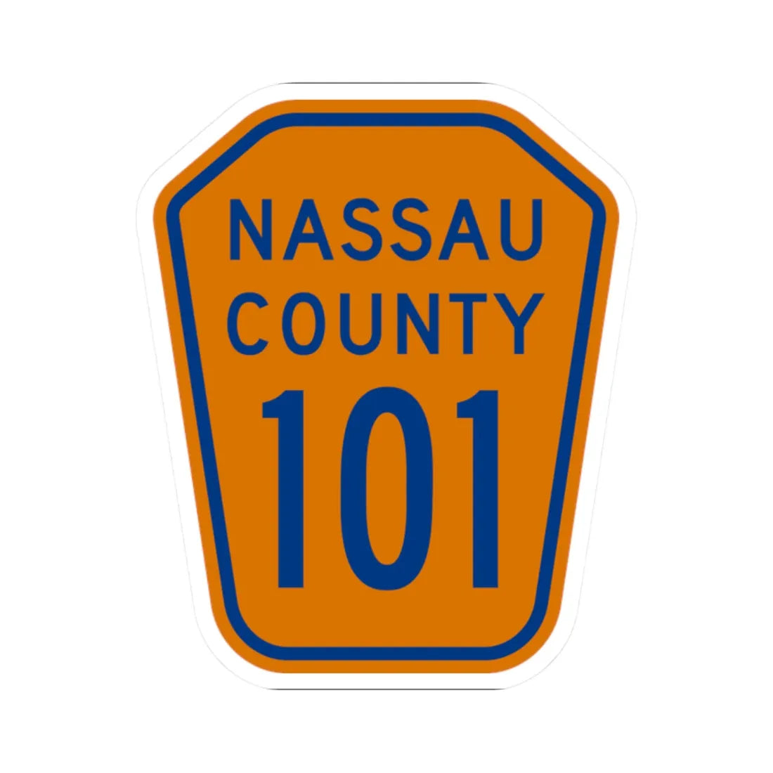 Nassau County 101 NY (New York) (Road Sign) STICKER Vinyl Kiss-Cut Decal 2 Inch White - The Sticker Space