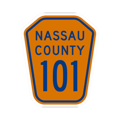 Nassau County 101 NY (New York) (Road Sign) STICKER Vinyl Kiss-Cut Decal 2 Inch White - The Sticker Space