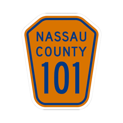 Nassau County 101 NY (New York) (Road Sign) STICKER Vinyl Kiss-Cut Decal 3 Inch White - The Sticker Space
