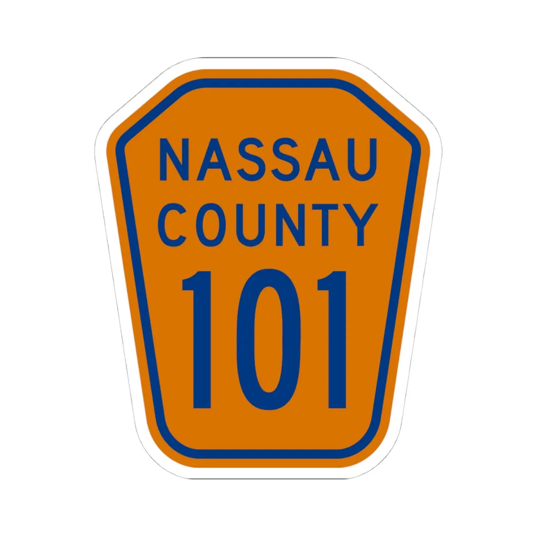 Nassau County 101 NY (New York) (Road Sign) STICKER Vinyl Kiss-Cut Decal 4 Inch White - The Sticker Space