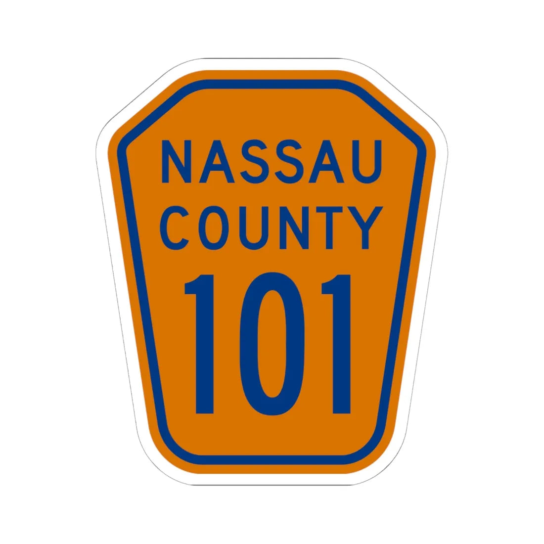 Nassau County 101 NY (New York) (Road Sign) STICKER Vinyl Kiss-Cut Decal 6 Inch White - The Sticker Space