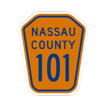 Nassau County 101 NY (New York) (Road Sign) STICKER Vinyl Kiss-Cut Decal 6 Inch White - The Sticker Space