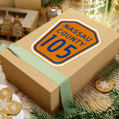 Nassau County 105 NY (New York) (Road Sign) STICKER Vinyl Kiss-Cut Decal - The Sticker Space