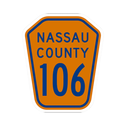 Nassau County 106 NY (New York) (Road Sign) STICKER Vinyl Kiss-Cut Decal 2 Inch White - The Sticker Space