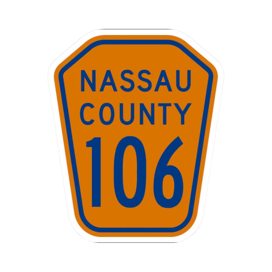 Nassau County 106 NY (New York) (Road Sign) STICKER Vinyl Kiss-Cut Decal 2 Inch White - The Sticker Space