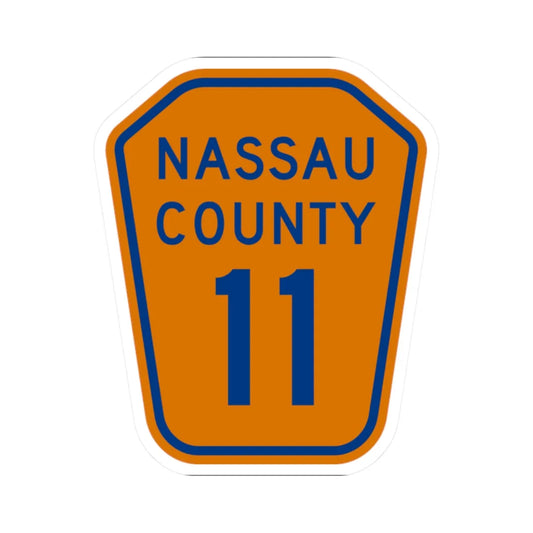 Nassau County 11 NY (New York) (Road Sign) STICKER Vinyl Kiss-Cut Decal 2 Inch White - The Sticker Space