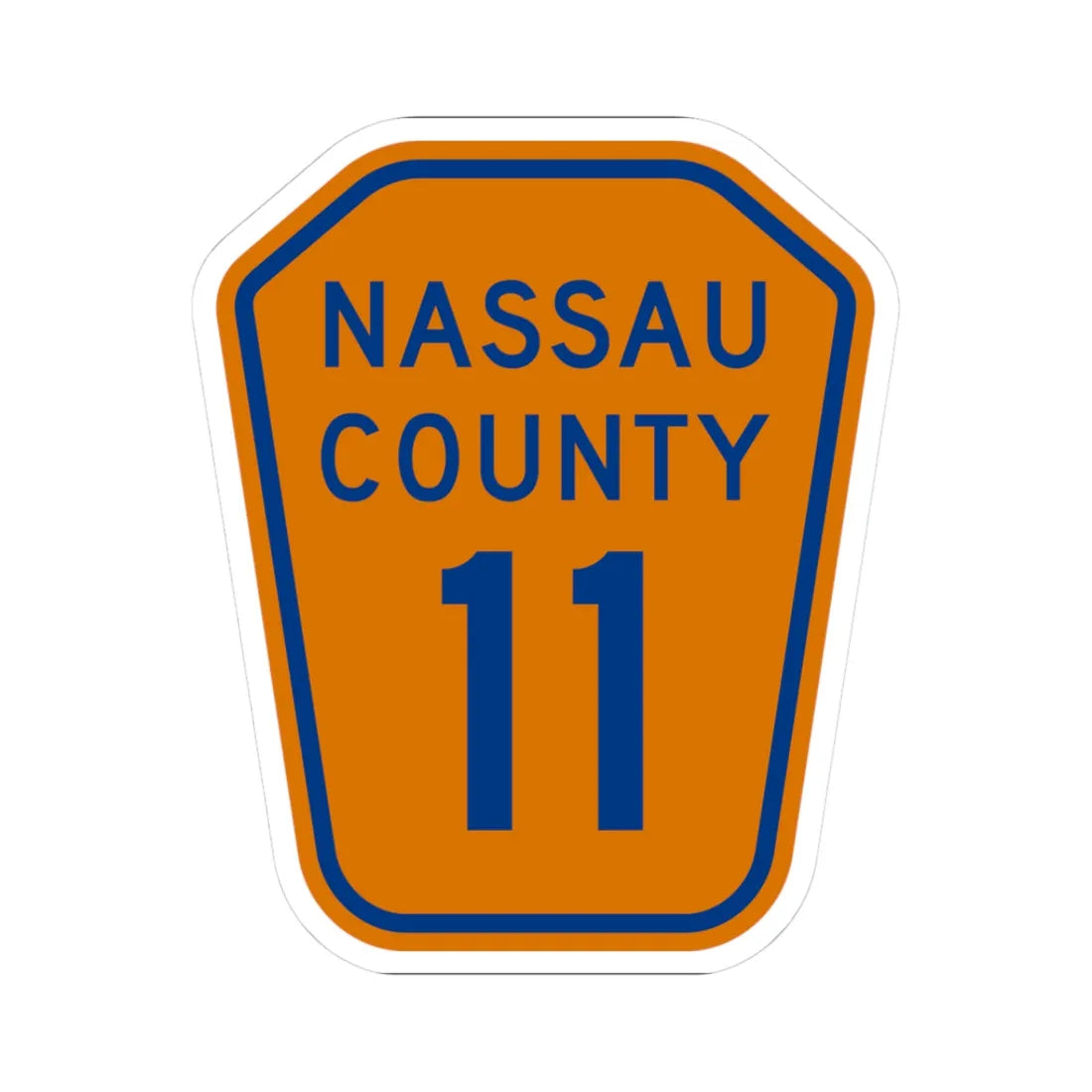 Nassau County 11 NY (New York) (Road Sign) STICKER Vinyl Kiss-Cut Decal 3 Inch White - The Sticker Space